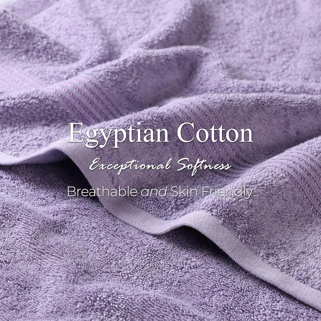 Superior Egyptian Cotton 12-Piece Towel Set, Assorted Towels for Home Bathroom, Decor Essentials, Includes 4 Bath, 4 Hand, 4 Face Towels/Washcloths, Quick Dry, Absorbent, Royal Purple