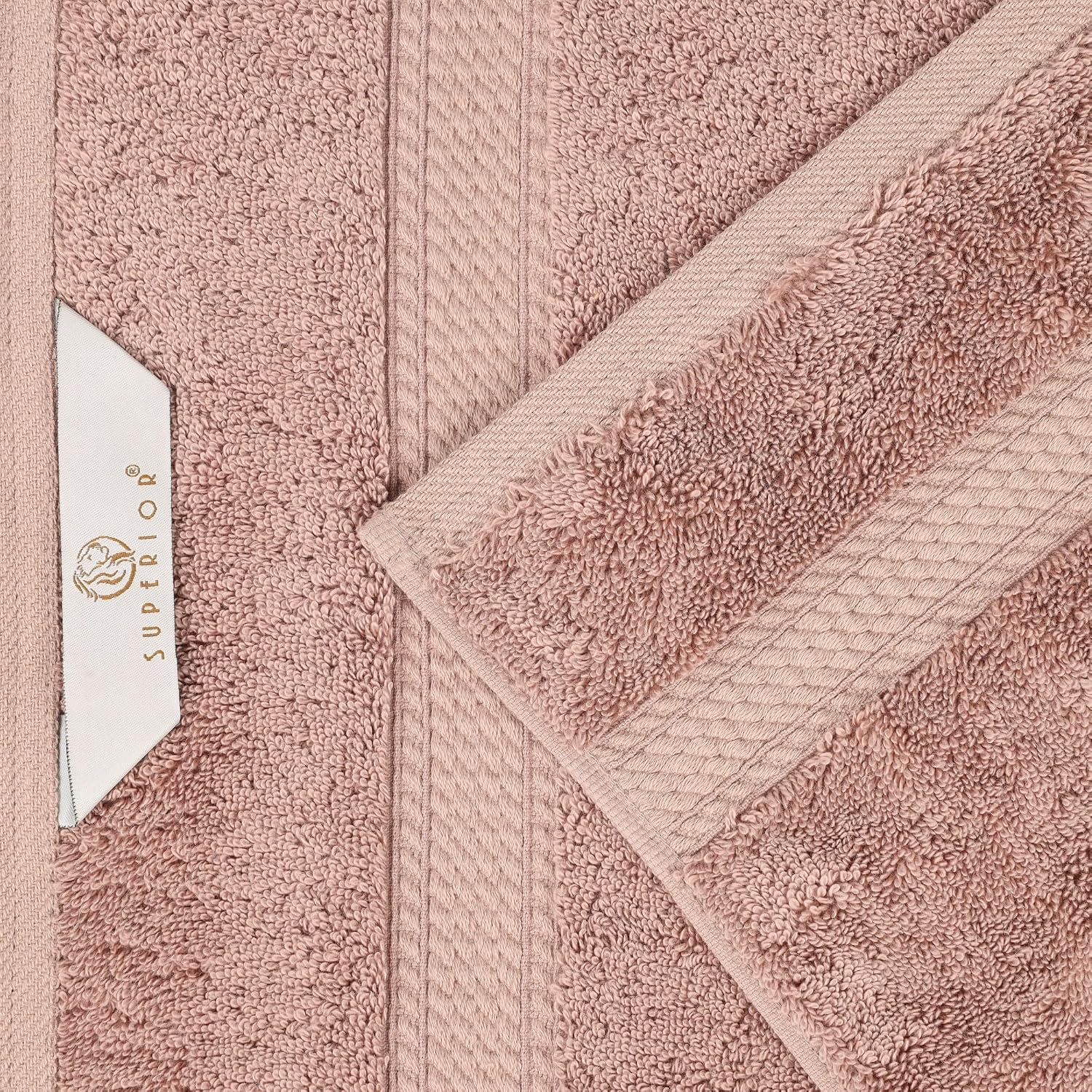 Superior Egyptian Cotton Pile Bath Towels, Ultra Soft Luxury Towel, Thick Plush Essentials, Absorbent Heavyweight, Guest Bath, Hotel, Resort, Spa, Pool, Bathroom, Shower Basics, Set of 4, Muted Mauve