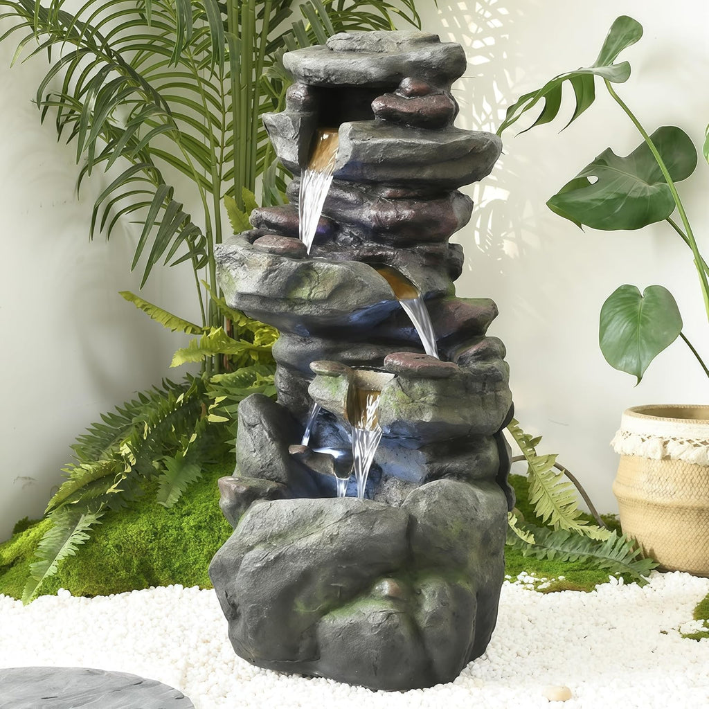 Top Outdoor Water Fountain Outside, Garden Water Fountain Decor for Gardens, Landscaping, Patios, Lawns (Small)
