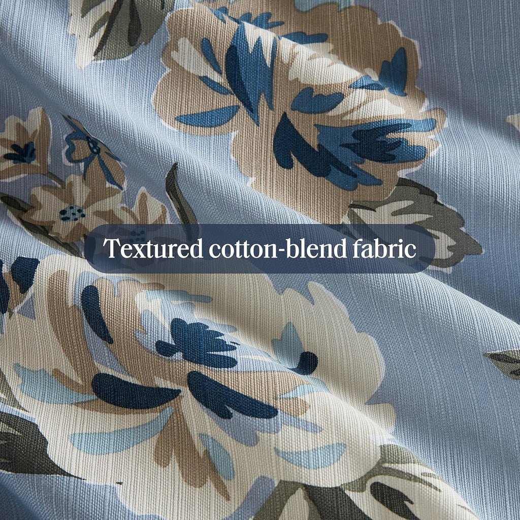 Madison Park Vintage Floral Reversible Comforters Set Queen Size Bed, All Season, Down Alternative Bedding Comforter, Bedskirt, Pillows, Shams, Blue 7 Piece