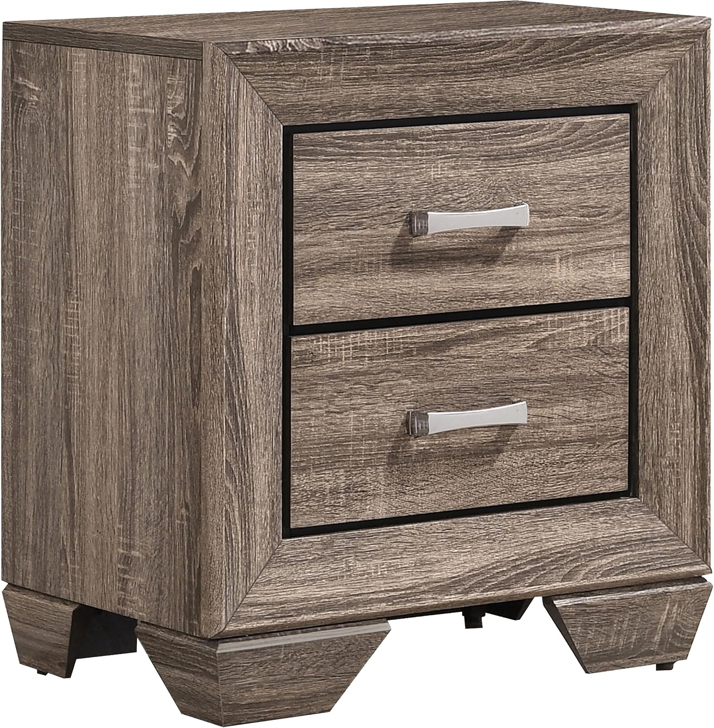 Coaster Home Furnishings Kauffman Transitional 4-Piece Bedroom Set Queen Size Storage Panel Bed Frame 54-inch Headboard Washed Taupe 204190Q-S4