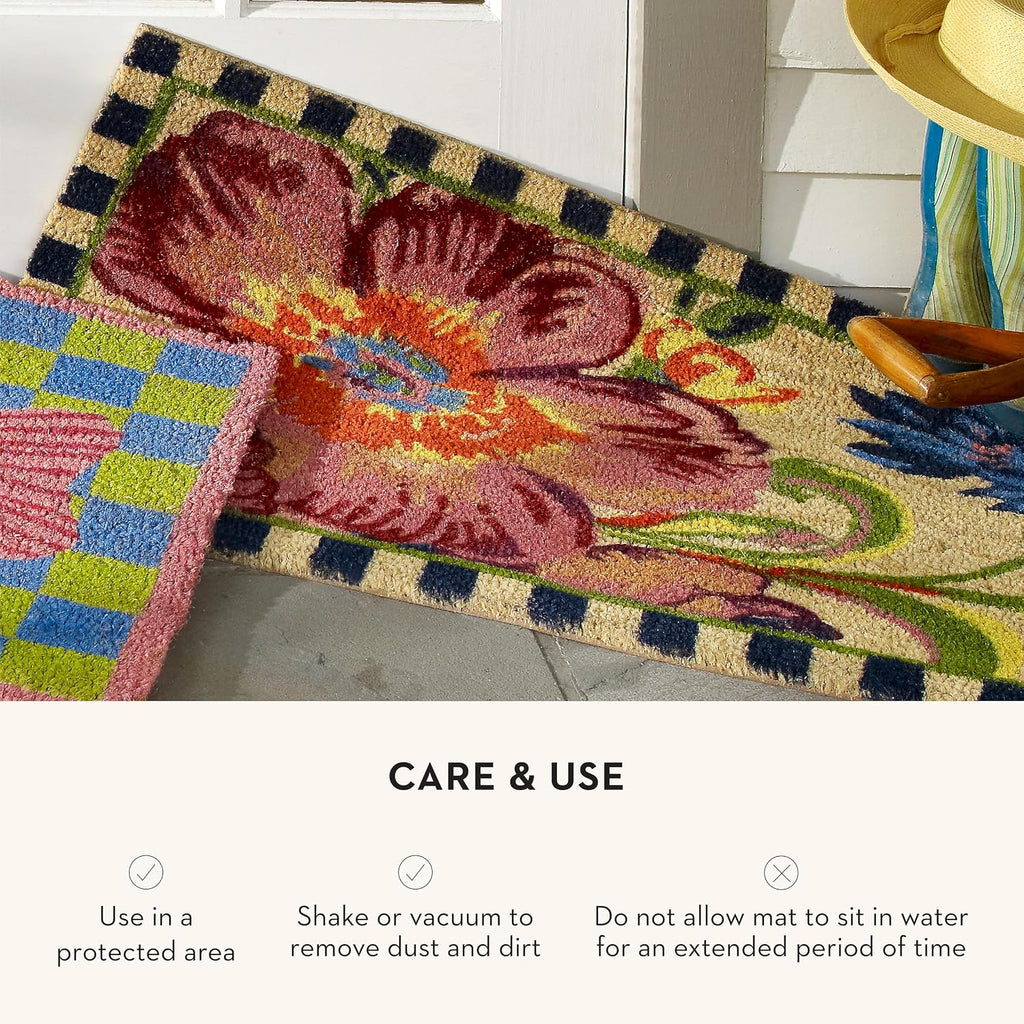 MACKENZIE-CHILDS Entrance Mat, Decorative Outdoor Front-Door Mat, Coir Doormat, Flower Market