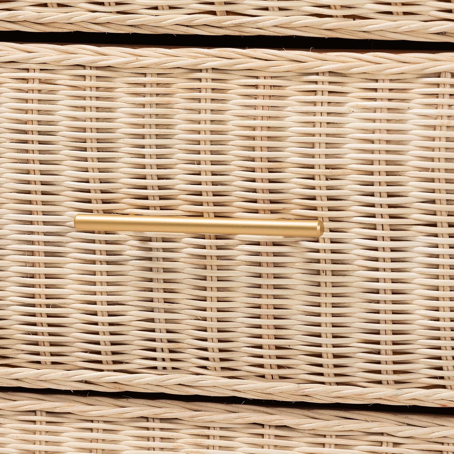 bali & pari Lanica Sun-Bleached Braided Rattan Queen Size 4-Piece Bedroom Set