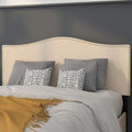 Flash Furniture Lexington Upholstered Full Size Headboard with Accent Nail Trim in Beige Fabric