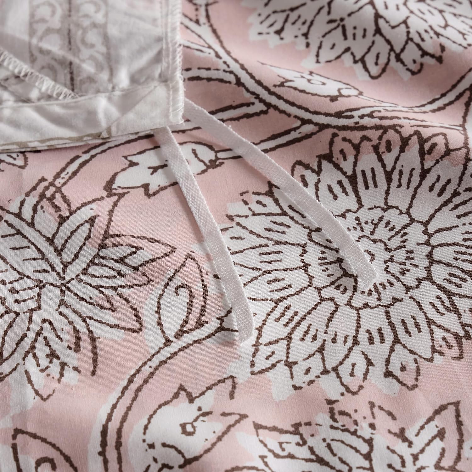 Levtex Home Adare Blush Reversible Twin Duvet Cover Set (68x88in) with 1 Pillow Sham (26x20in) - Floral Bedding - Blush and White - 100% Cotton Twin Size Duvet Cover Set - Soft, Pre-Washed