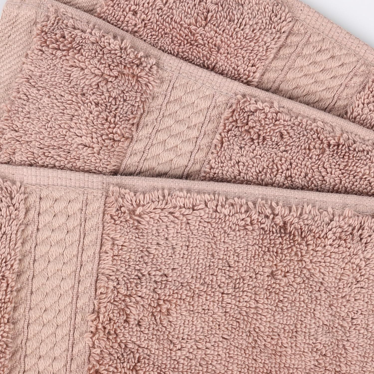 Superior Egyptian Cotton Pile Bath Towels, Ultra Soft Luxury Towel, Thick Plush Essentials, Absorbent Heavyweight, Guest Bath, Hotel, Resort, Spa, Pool, Bathroom, Shower Basics, Set of 4, Muted Mauve