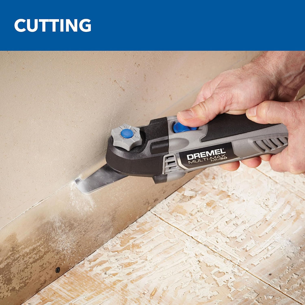 Dremel Multi-Max 3.5 Amp Oscillating Tool Kit with Tool-LESS Accessory Change- Multitool with 12 Accessories- Compact Head & Angled Body- Drywall, Nails, Remove Grout & Sanding- MM35-01