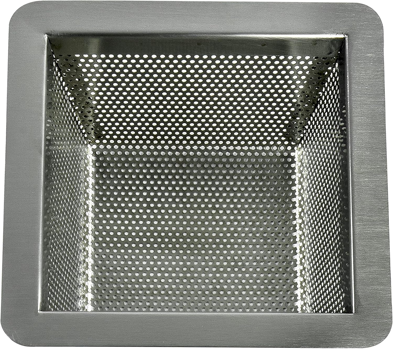 GSW Stainless Steel Floor Sink Drain Strainer 10'W x 10'L x 5'H - Perfect for Restaurant, Bar, Buffet (5'H SS x 4)