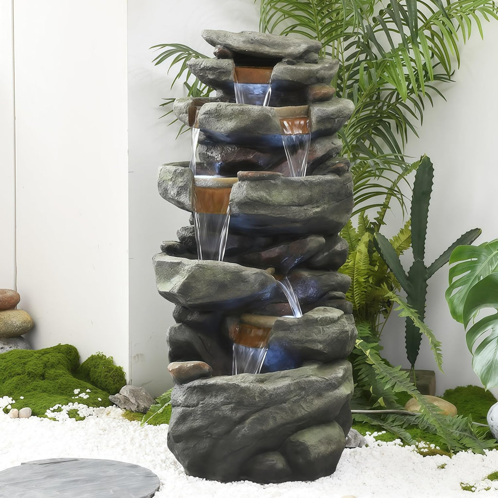 Top Outdoor Water Fountain Outside, Garden Water Fountain Decor for Gardens, Landscaping, Patios, Lawns (Large)