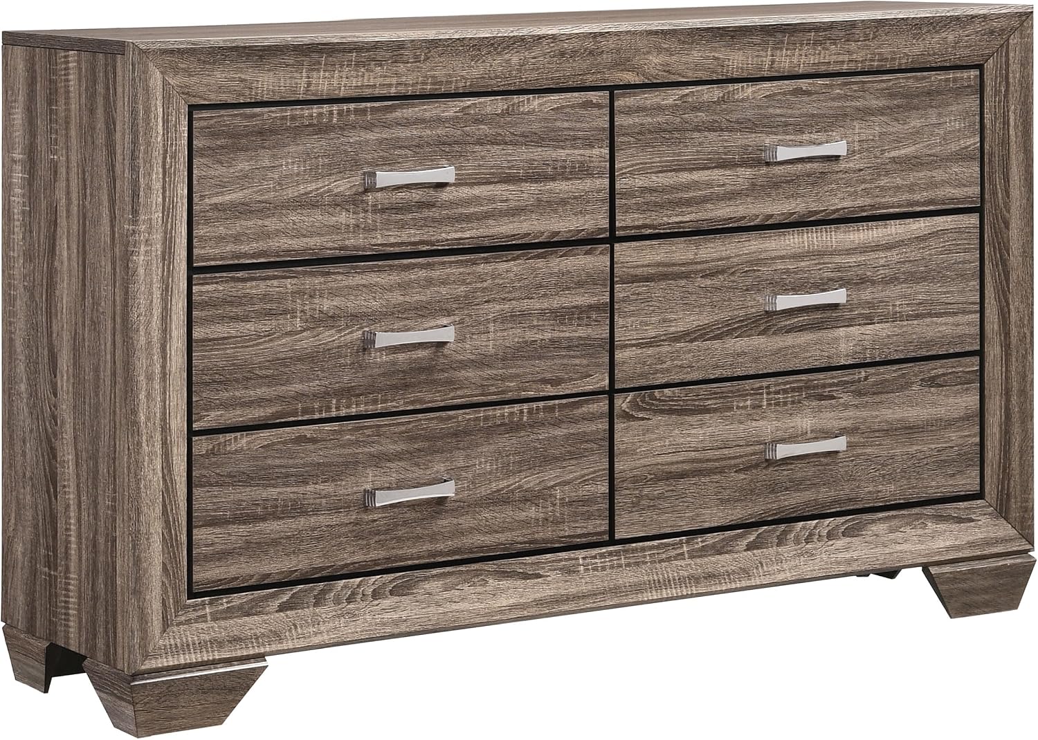 Coaster Home Furnishings Kauffman Transitional 4-Piece Bedroom Set Queen Size Storage Panel Bed Frame 54-inch Headboard Washed Taupe 204190Q-S4