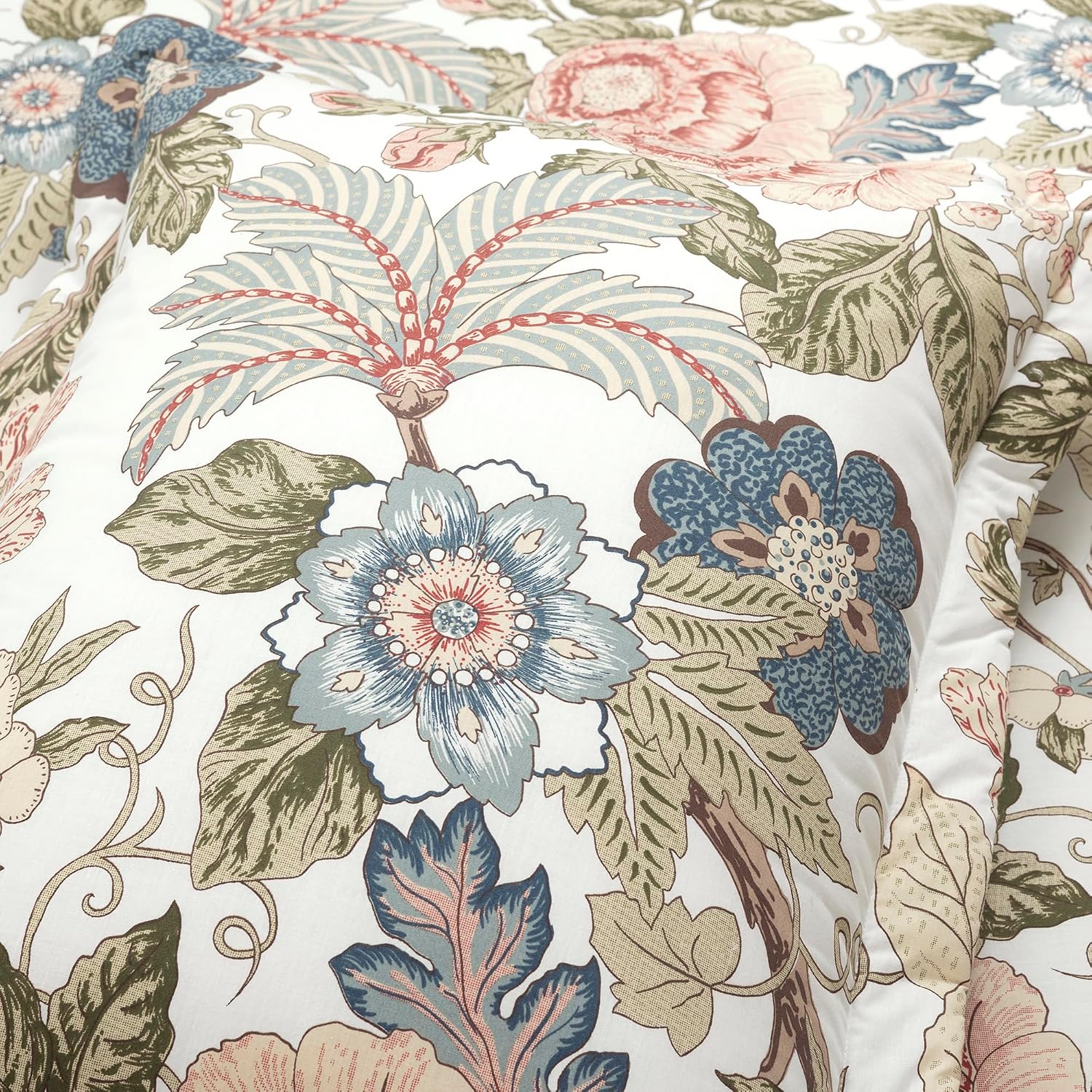 Lush Decor Sydney Floral Reversible Comforter Queen Size 3 Piece Set Full/Queen Green & Blue - Floral Bedding Set Queen Comforter Floral - Vintage Decor