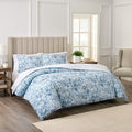 Waverly Hayden 3-Piece Microfiber Percale Comforter Set – King Blue/Green