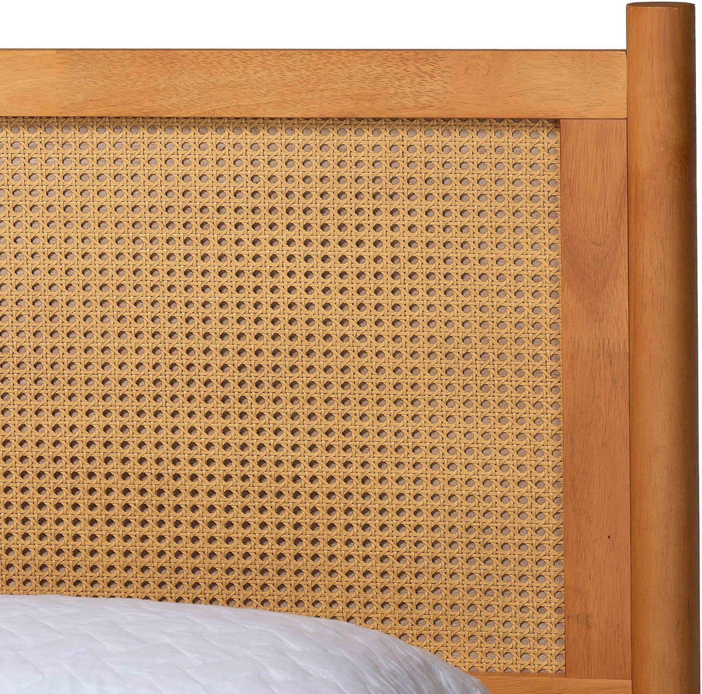 Baxton Studio Jenn Brown Wood Japandi 4-Piece Queen Size Bedroom Set