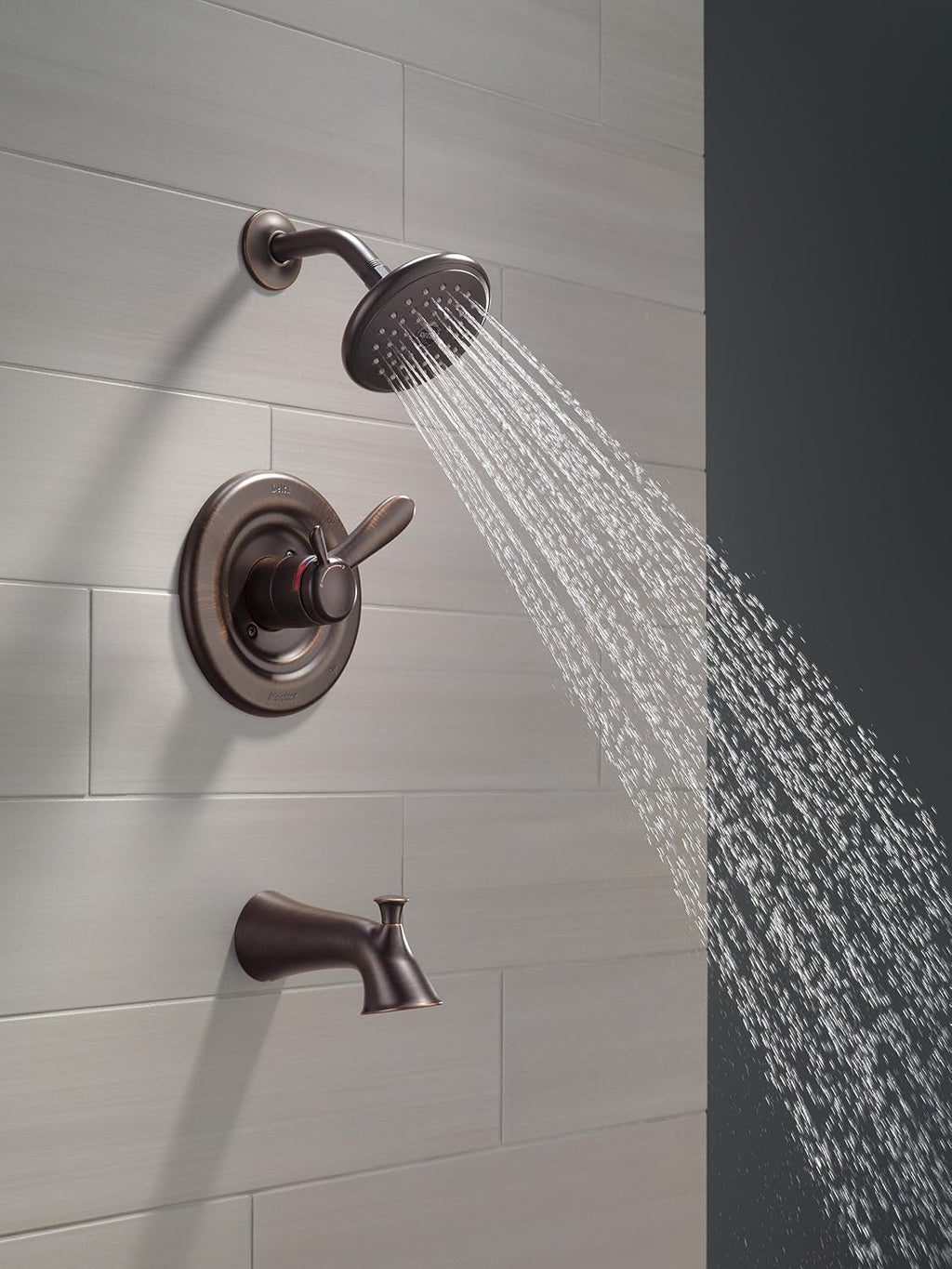 Delta Faucet Lahara 17 Series Dual-Function Tub and Shower Trim Kit with 5-Spray Touch-Clean Shower Head, Venetian Bronze T17438-RB (Valve Not Included)
