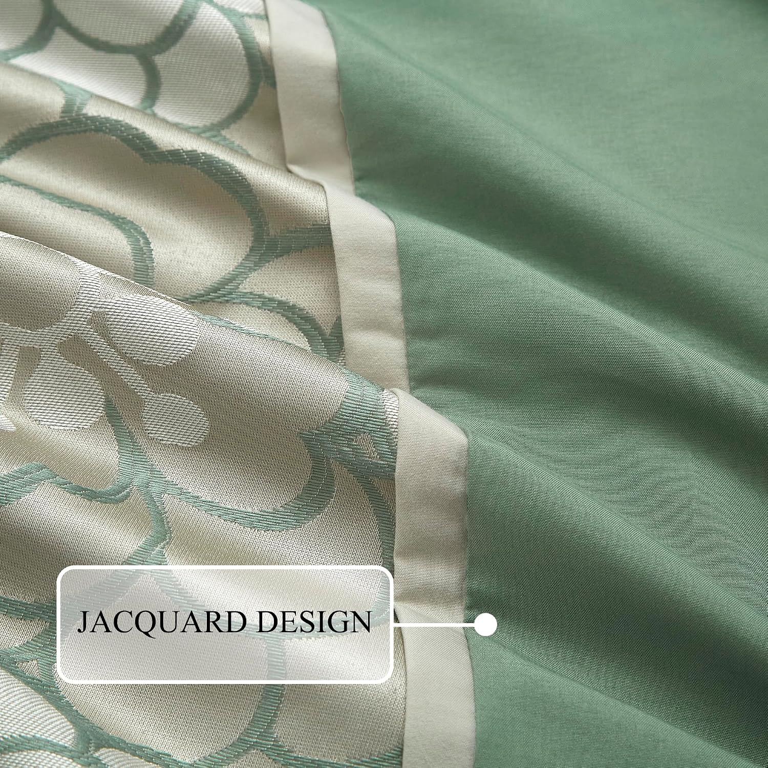Stratford Park Green Comforter Set California King Size, 7 Piece Jacquard Soft Bedding Set, All Season, Bedskirt, Pillows & Shams