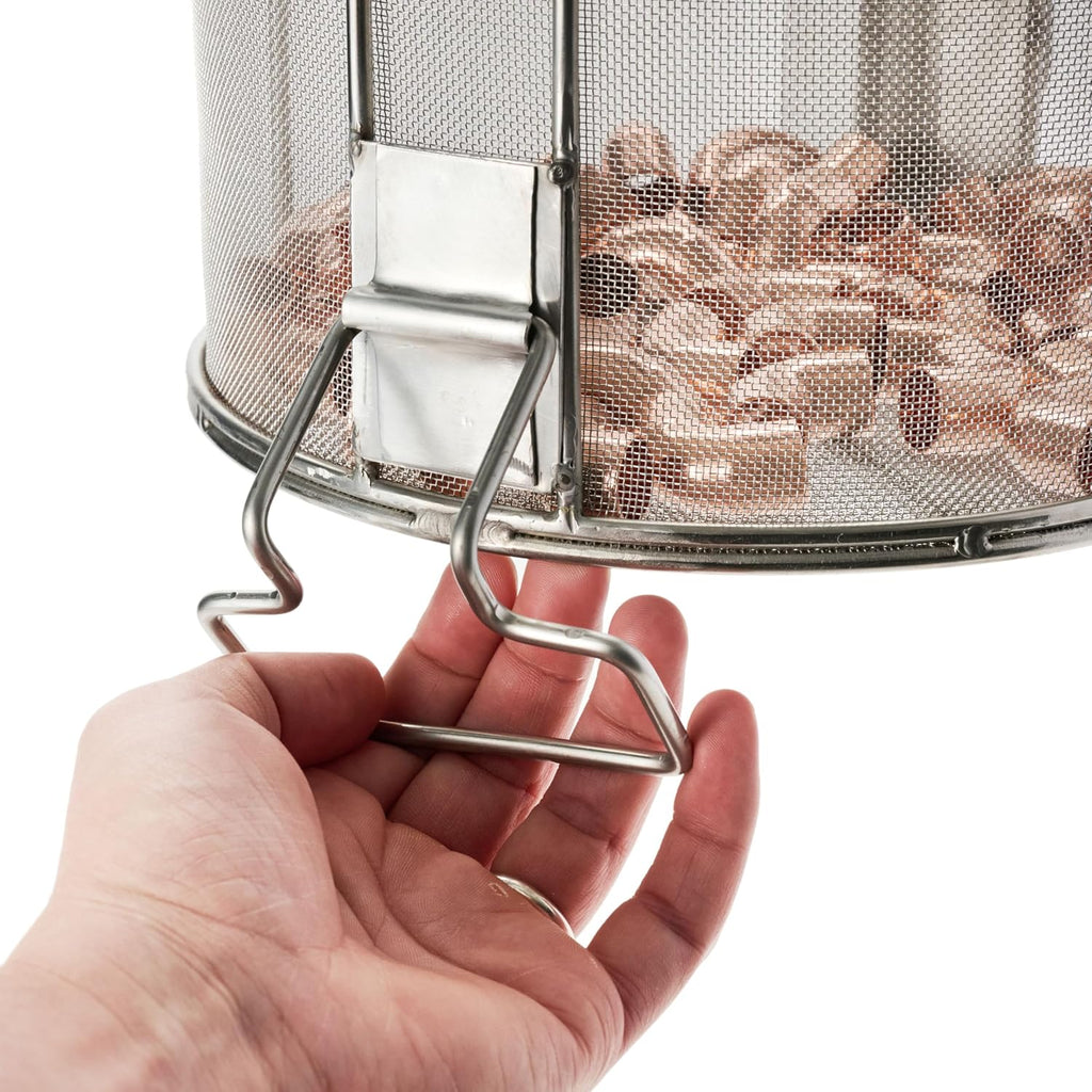 Dip N' Drain – Stainless Steel Part Cleaning Strainer Basket for 5-Gallon Buckets (Bucket Not Included) | 1/32″ Mesh, Swing Handle, Great for Mechanics, Auto Parts, Garage, Shop & Home Cleaning