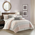 Stratford Park Pink Girls Comforter Set Califirnia King Size, Ultra Soft 7 Piece Clip Bedding Set, Matching Bedskirt, Pillows & Shams