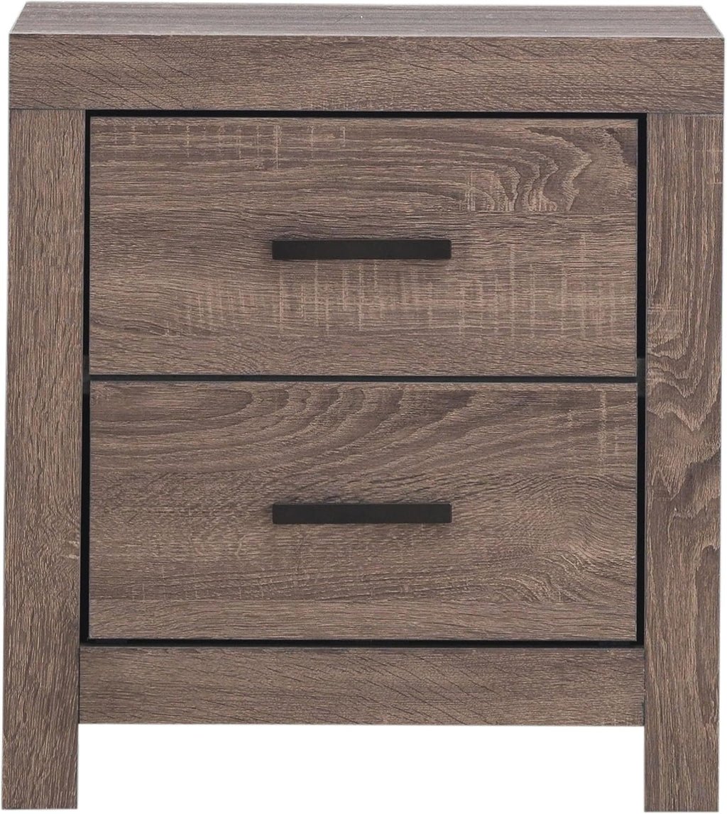 Coaster Home Furnishings Brantford Farmhouse 4-Piece Bedroom Set Queen Size Storage Panel Bed Frame 49-inch Headboard Barrel Oak 207040Q-S4