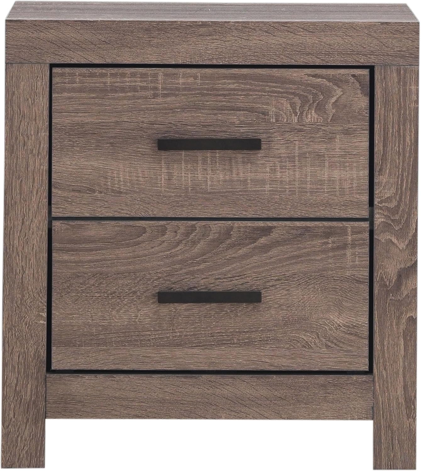 Coaster Home Furnishings Brantford Farmhouse 4-Piece Bedroom Set Queen Size Storage Panel Bed Frame 49-inch Headboard Barrel Oak 207040Q-S4