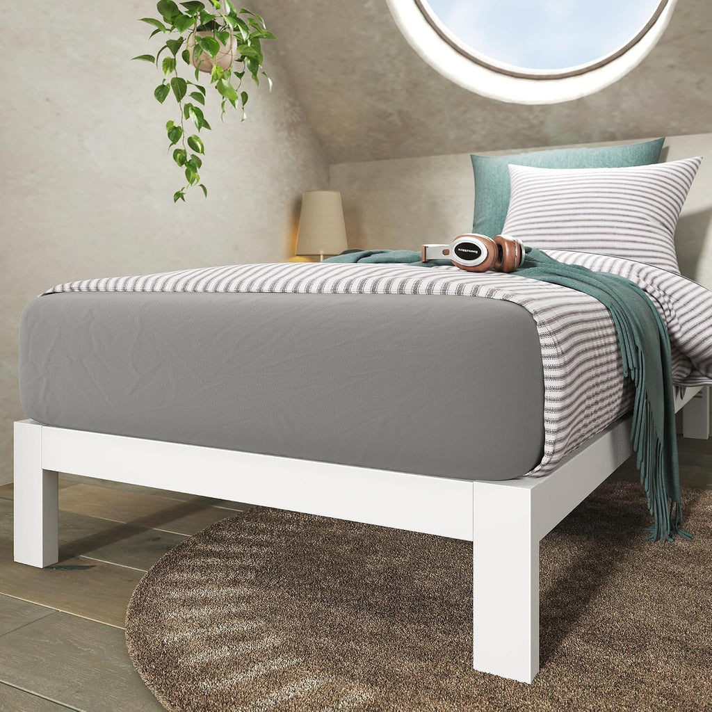Zinus Arnav Platform, Twin, White