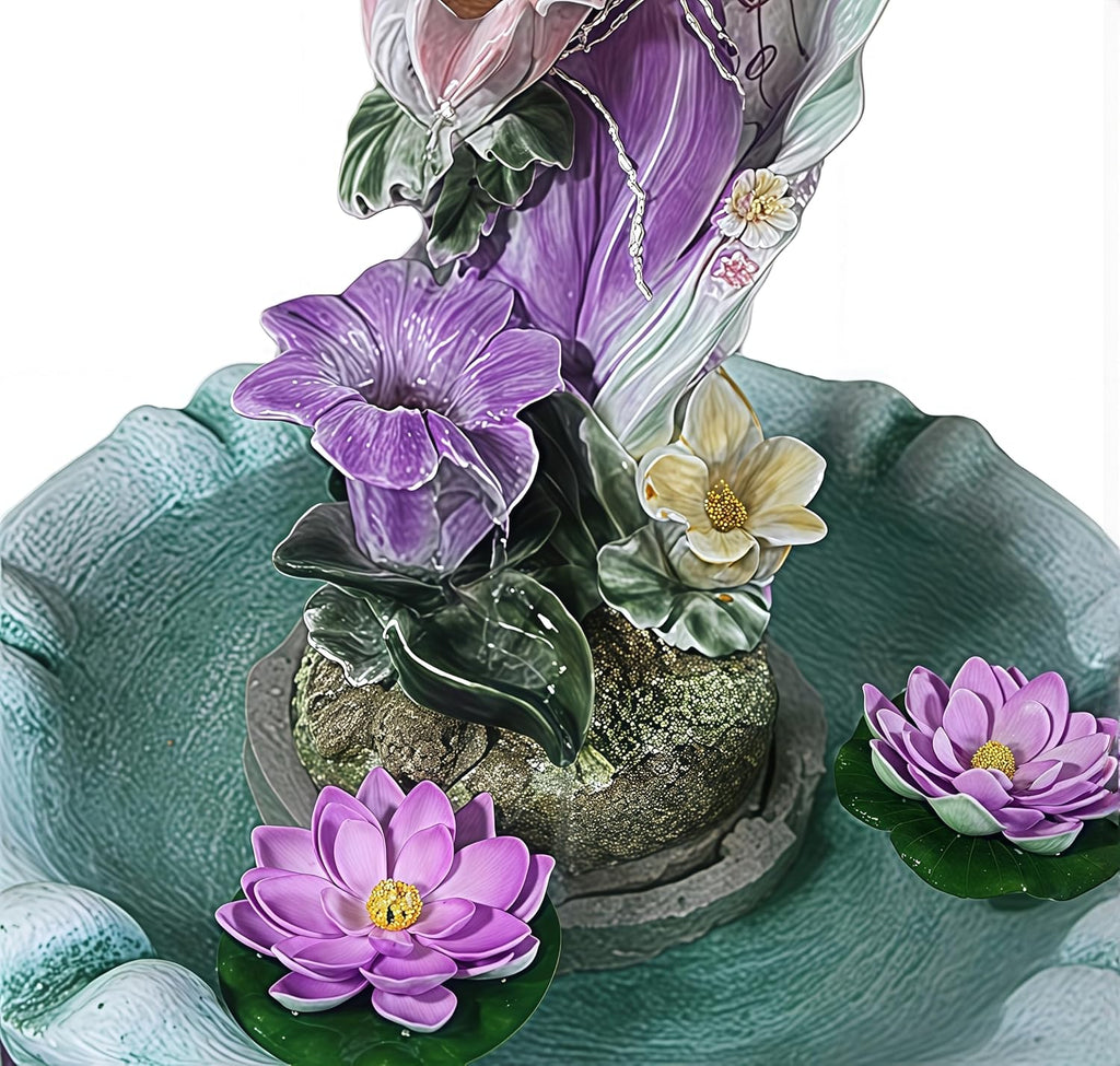 Top Outdoor Water Fountain Outside, Garden Water Fountain Decor for Gardens, Landscaping, Patios, Lawns (Colorful)
