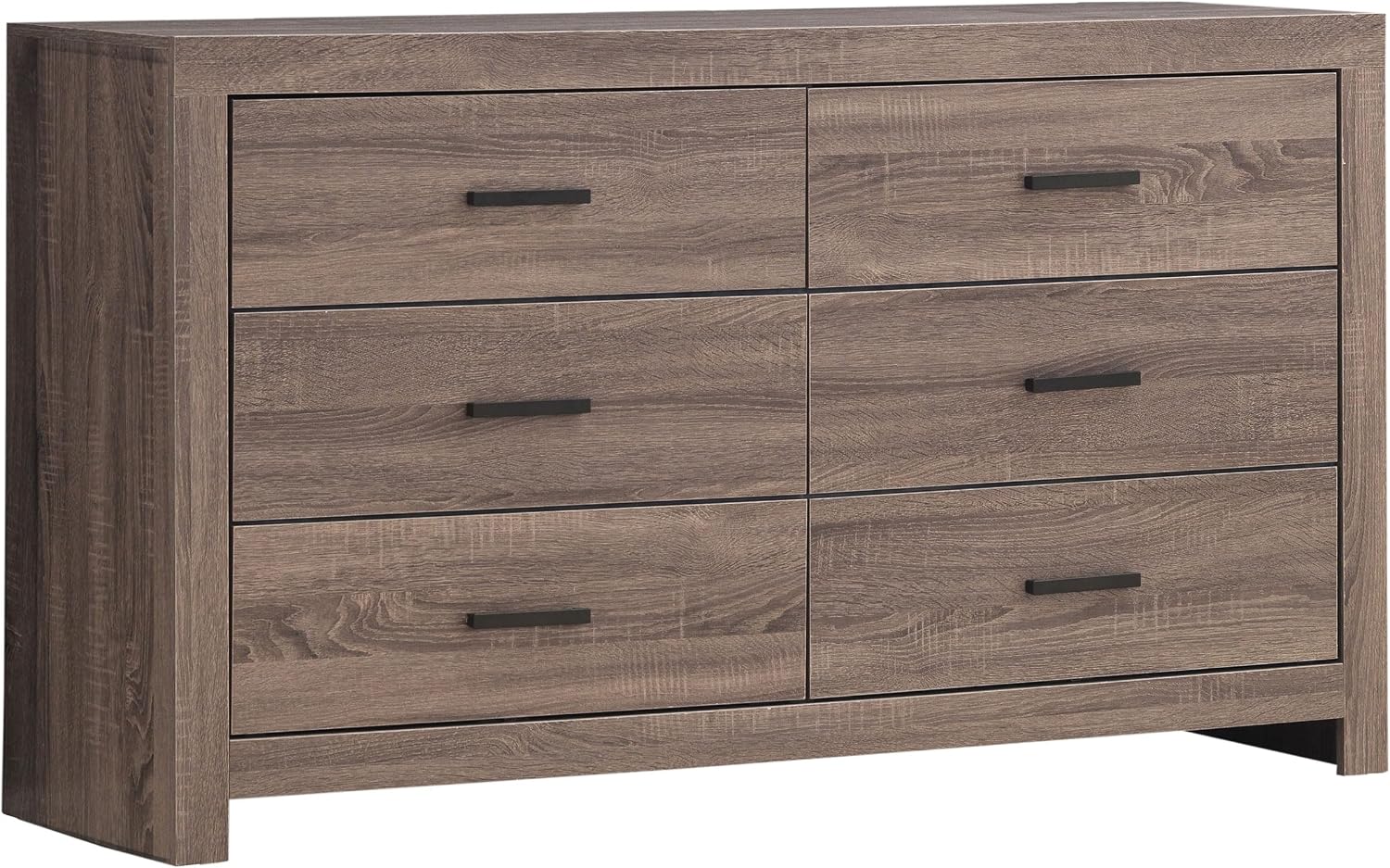 Coaster Home Furnishings Brantford Farmhouse 4-Piece Bedroom Set Queen Size Storage Panel Bed Frame 49-inch Headboard Barrel Oak 207040Q-S4