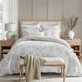 Levtex Home English Forest Natural Reversible Full/Queen Comforter Set (90x94in) with 2 Pillowcases (26x20in) - Floral Bedding - Taupe, Grey - Cotton Full/Queen Size Comforter Set - Soft, Pre-Washed