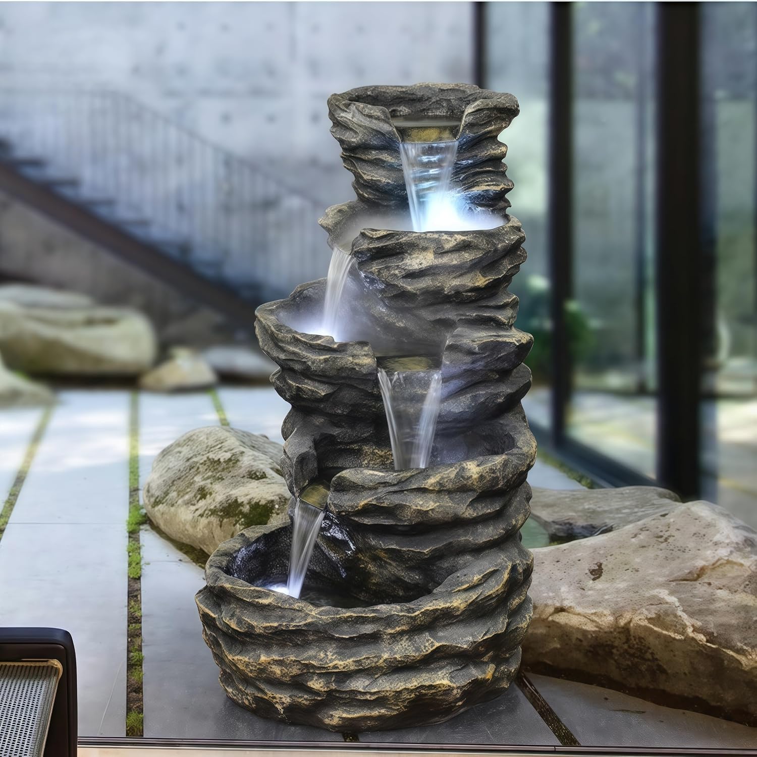 Top Outdoor Water Fountain Outside, Garden Water Fountain Decor for Gardens, Landscaping, Patios, Lawns (Small)