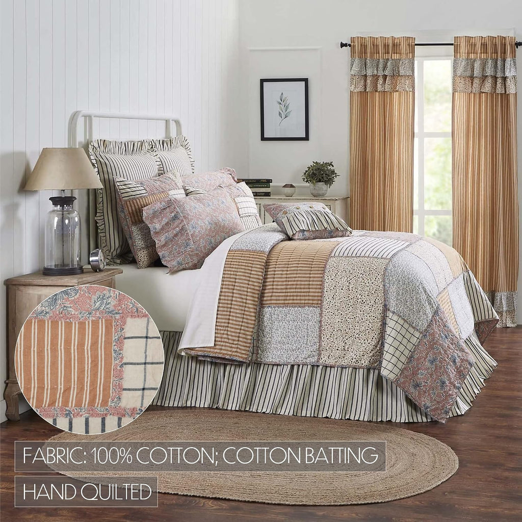 VHC Brands Kaila 5 Piece Twin Quilt Set (1 Twin Quilt, 2 Standard Shams, 2 Standard Pillowcase)