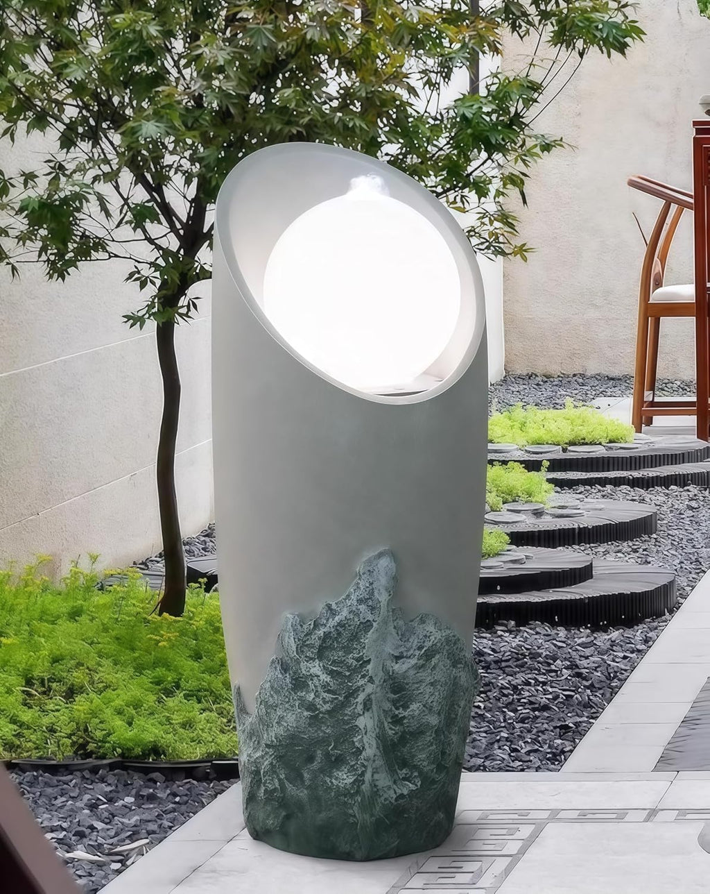 Outdoor Water Fountain, Zen Water Fountain Outside, Garden Fountain, Feng Shui Decor & Gifts for Home, Feng Shui Statue, Chinese New Year Decoration, Chinese Decor & Gifts