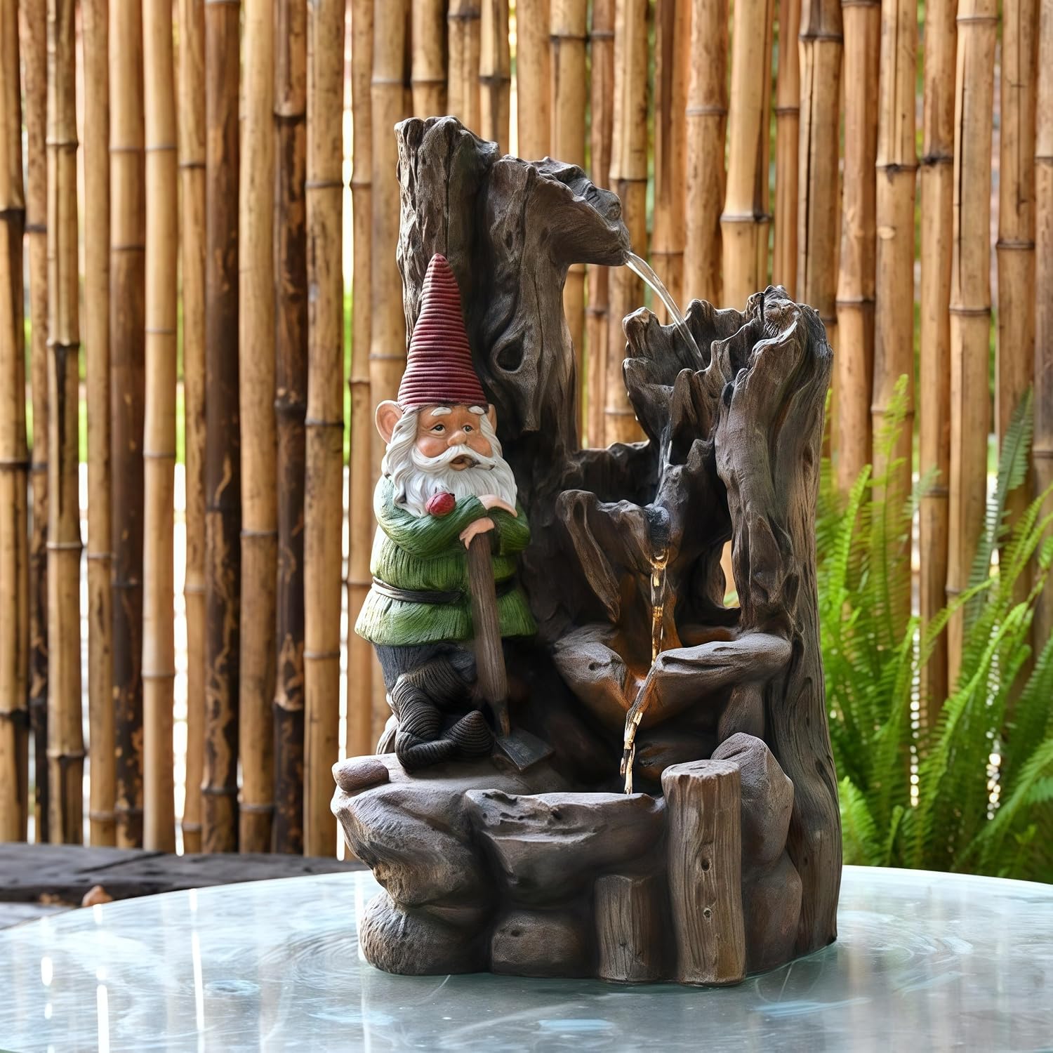 Top Outdoor Water Fountain Outside, Garden Water Fountain Decor for Gardens, Landscaping, Patios, Lawns (D)