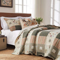 Greenland Home - GL-1010GBSK Sedona Quilt Set, 5-Piece King/Cal King, Gray