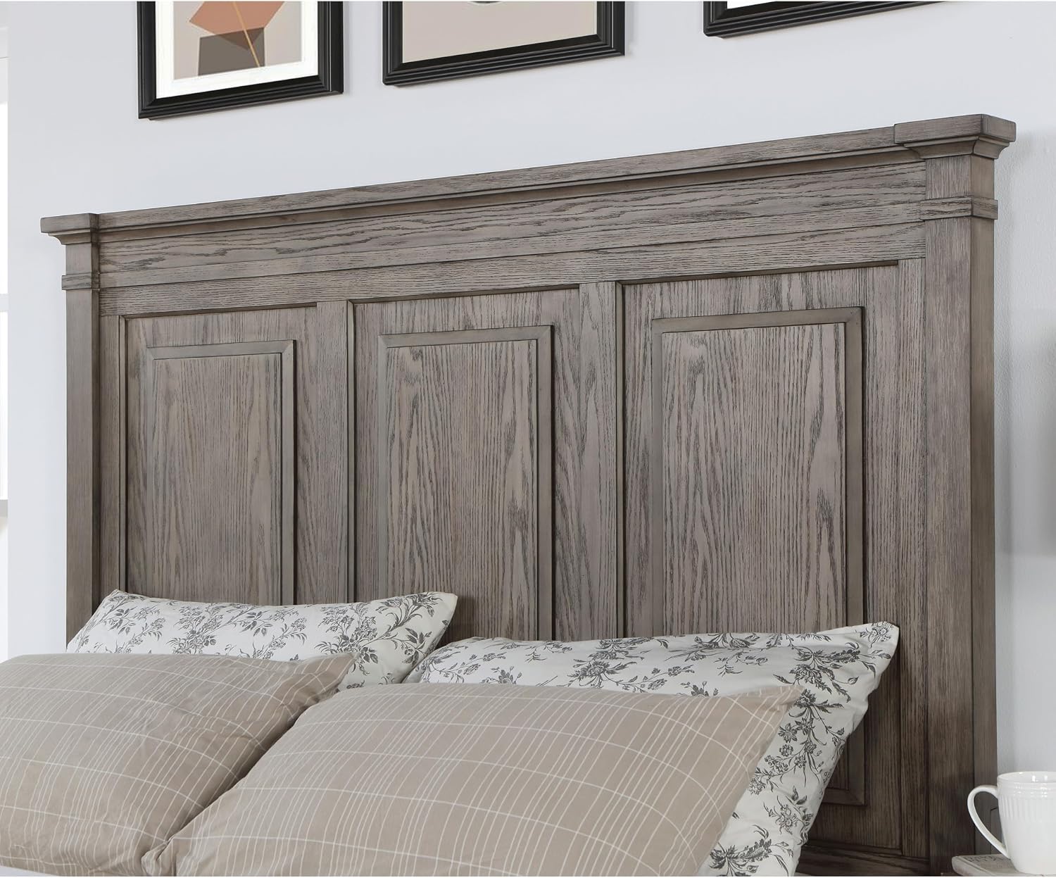 Furniture of America Xephyr Solid Wood 6-Piece Bedroom Set, Queen-Size Bed with Footboard Drawers, Felt-Lined Top & Ball-Bearing Glides, USB Port on Nightstand, Box Spring Required, Warm Gray