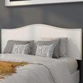 Flash Furniture Lexington Upholstered Queen Size Headboard with Accent Nail Trim in White Fabric