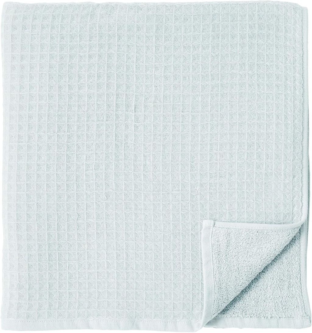 UCHINO Waffle Twist Cotton Weave Towel Set for Bathroom – 2 Bath, 2 Hand, 2 Washcloths, Lightweight Absorbent Quick Dry Honeycomb Texture Solid Terry Loop Reverse, 6 Piece, Ocean