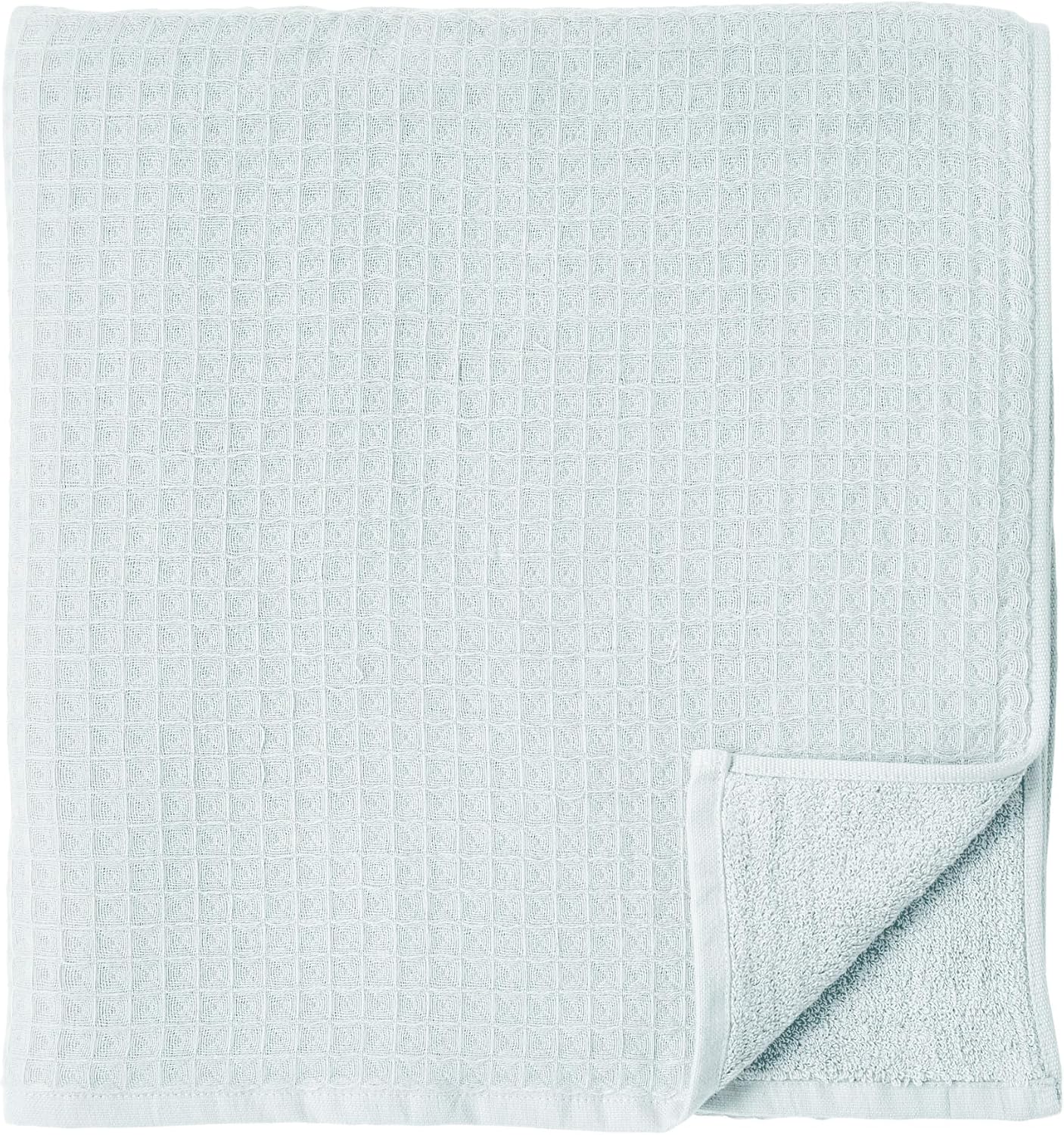 UCHINO Waffle Twist Cotton Weave Towel Set for Bathroom – 2 Bath, 2 Hand, 2 Washcloths, Lightweight Absorbent Quick Dry Honeycomb Texture Solid Terry Loop Reverse, 6 Piece, Ocean