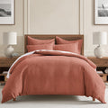 Levtex Home Cloud Waffle Full/Queen Comforter Set (90x94in) with 2 Pillow Shams (26x20in) - Solid Waffle Cotton Texture - Adobe - 100% Cotton Full/Queen Size Comforter Set - Soft, Pre-Washed