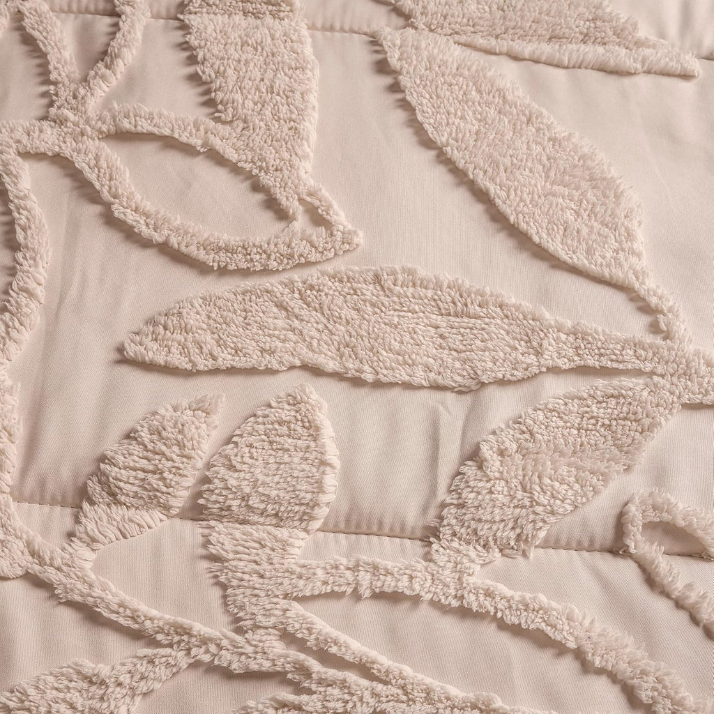 Vianney Castilla Extra Large Full/Queen Comforter Set 5-Piece with Breathable Microfiber Fabric, Classic Leaf Pattern, All-Season Warmth and Cozy Layering