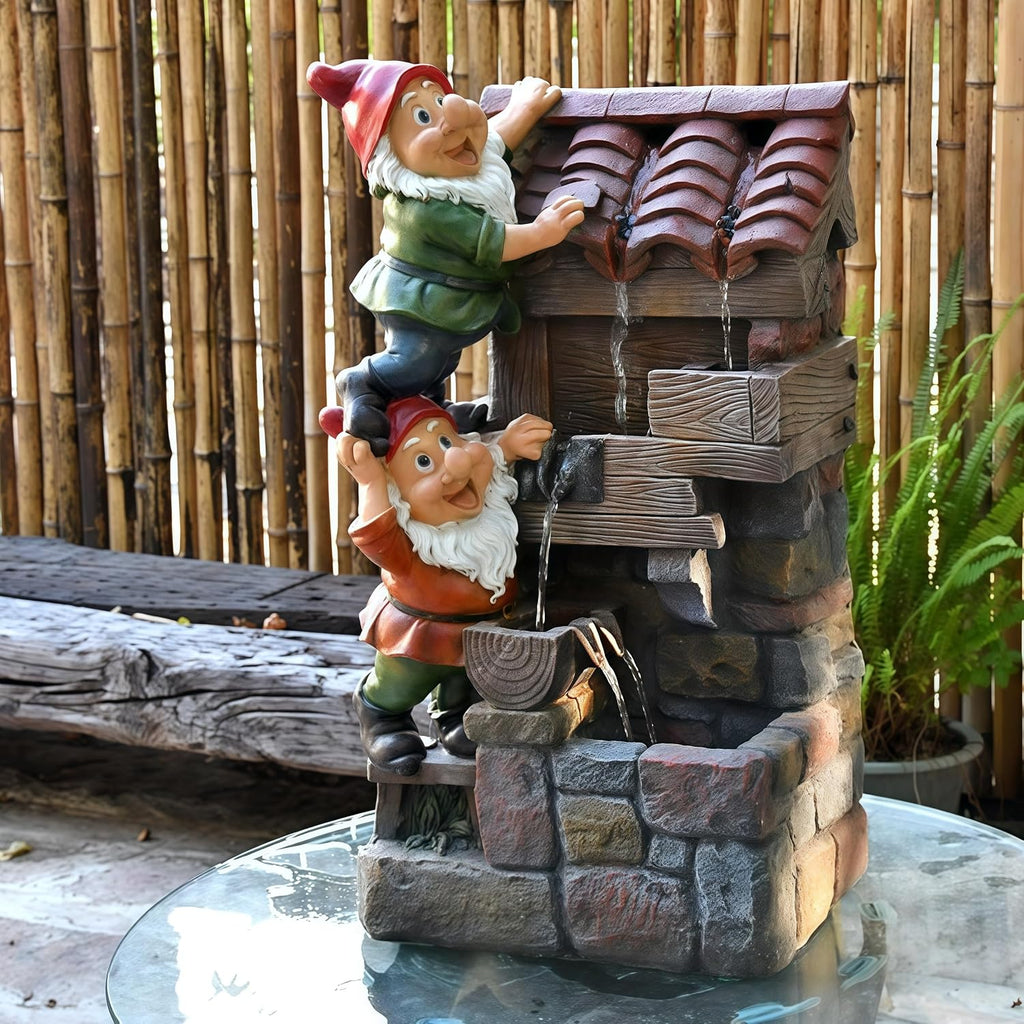 Top Outdoor Water Fountain Outside, Garden Water Fountain Decor for Gardens, Landscaping, Patios, Lawns (A)