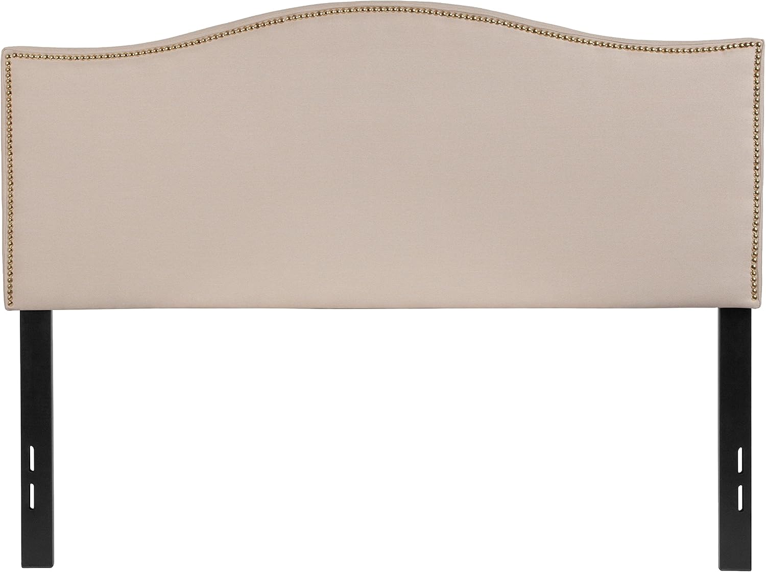 Flash Furniture Lexington Upholstered Full Size Headboard with Accent Nail Trim in Beige Fabric