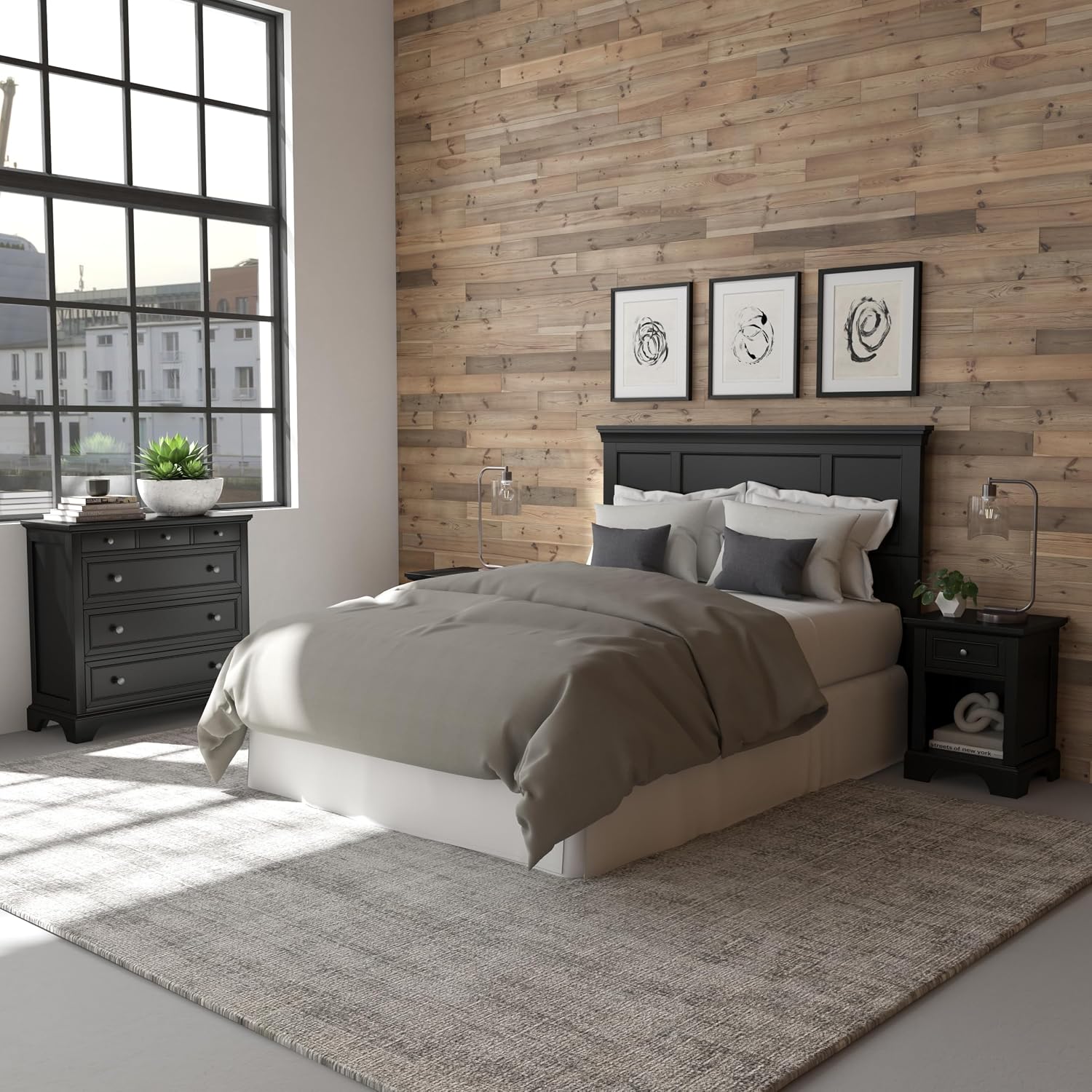 Homestyles Bedford Black Queen Headboard