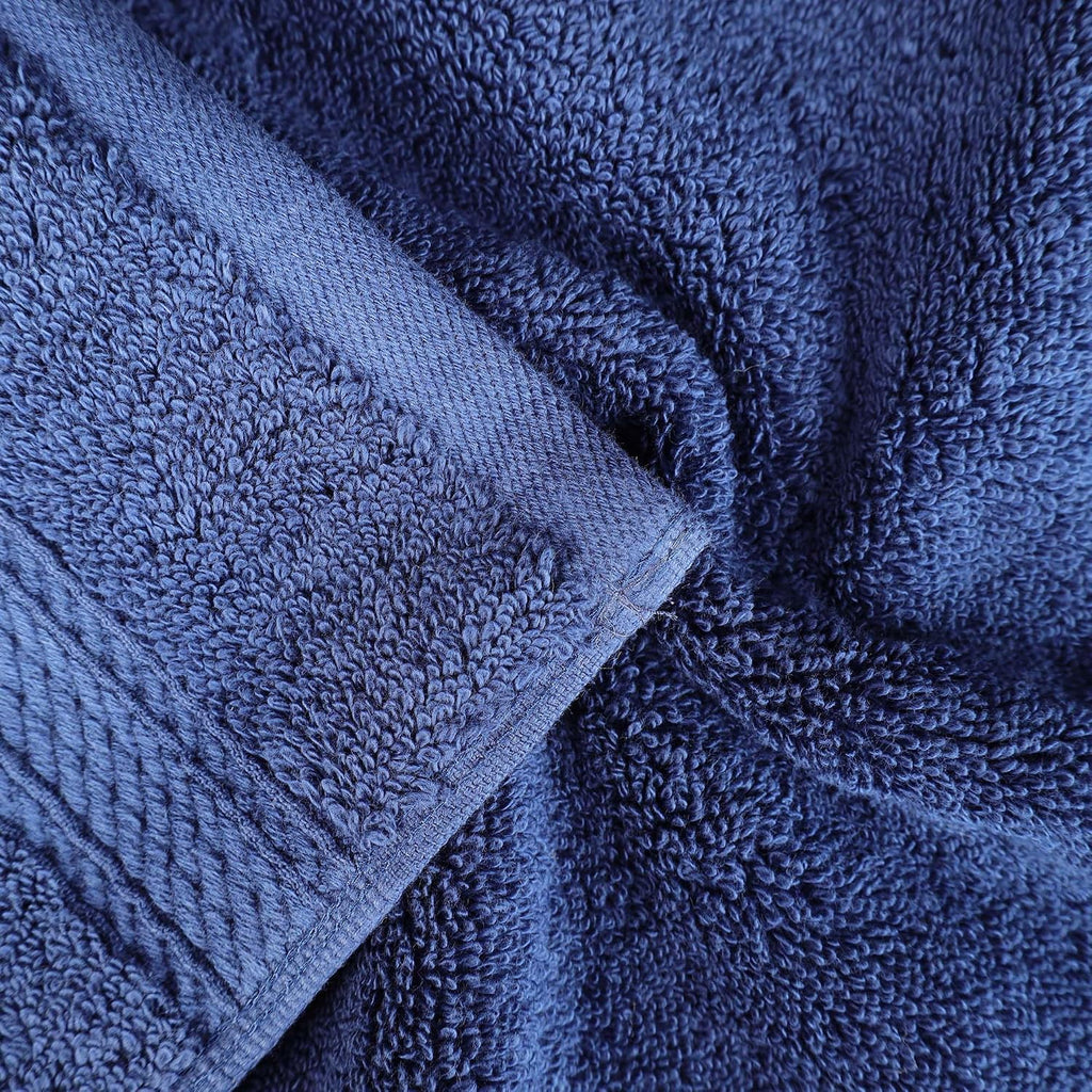 Superior Egyptian Cotton Pile 9 Piece Towel Set, Includes 3 Bath, 3 Hand, 3 Face Towels/Washcloths, Ultra Soft Luxury Towels, Thick Plush Essentials, Guest Bath, Spa, Hotel Bathroom, Navy Blue