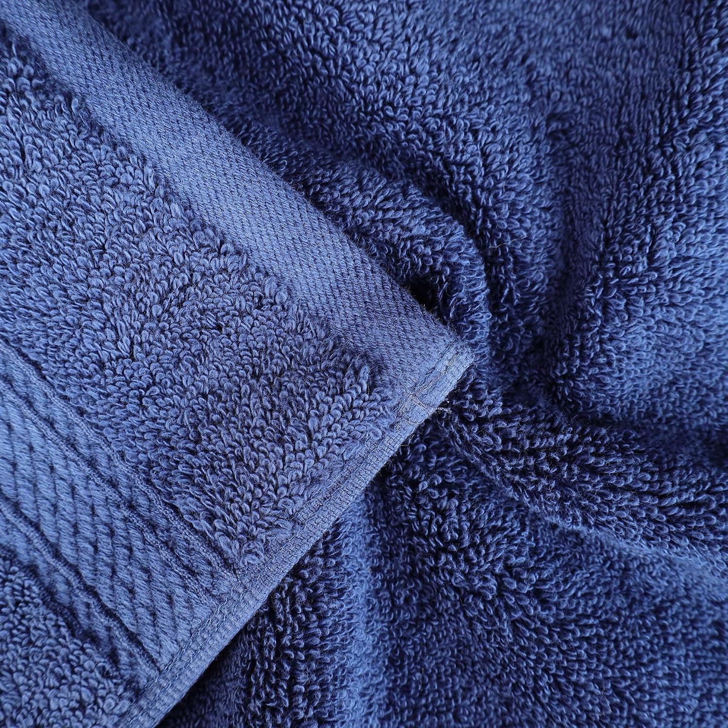 Superior Egyptian Cotton Pile 9 Piece Towel Set, Includes 3 Bath, 3 Hand, 3 Face Towels/Washcloths, Ultra Soft Luxury Towels, Thick Plush Essentials, Guest Bath, Spa, Hotel Bathroom, Navy Blue