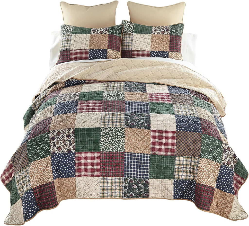 Donna Sharp Rustic Paisley- Queen Quilt Set, Measures 90 x 90, Includes 1 Quilt and 2 Standard Shams, Machine Washable