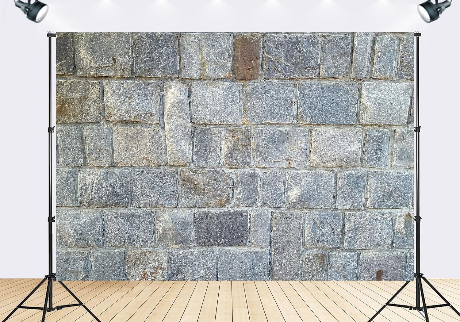 Trykid 20x10ft Grey Stone Brick Wall Backdrop Rustic Textured Masonry Photography Background Wedding Bridal Shower Birthday Party Decoration Photo Booth Prop Fabric
