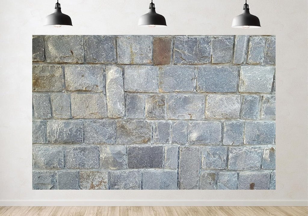 Trykid 20x10ft Grey Stone Brick Wall Backdrop Rustic Textured Masonry Photography Background Wedding Bridal Shower Birthday Party Decoration Photo Booth Prop Fabric