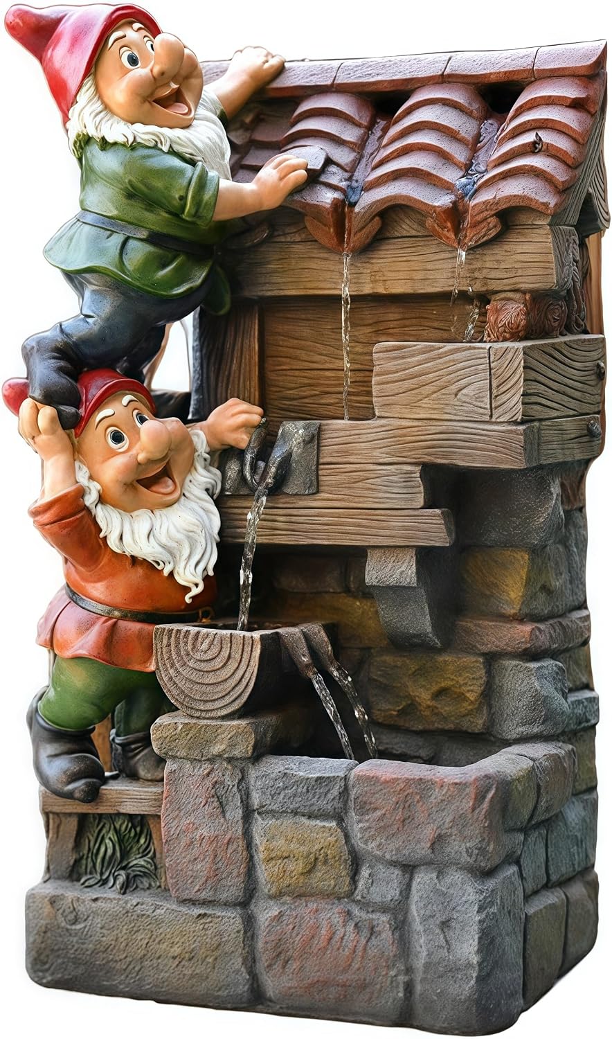 Top Outdoor Water Fountain Outside, Garden Water Fountain Decor for Gardens, Landscaping, Patios, Lawns (A)