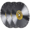 Delta Diamond Mad Dog HS 14 Inch 3 Pack Segmented Diamond Saw Blade, .125 X 1-20mm Arbor, Made in USA, Premium, Wet/Dry, Laser-Welded, General Purpose Cutting Concrete, Masonry, Stone (14' 3pcs)
