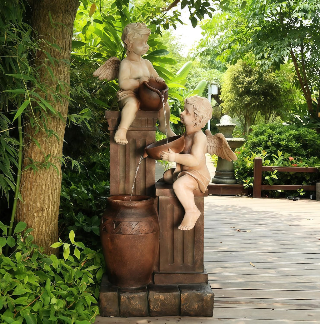 Top Outdoor Water Fountain Outside, Garden Water Fountain Decor for Gardens, Landscaping, Patios, Lawns (Large)