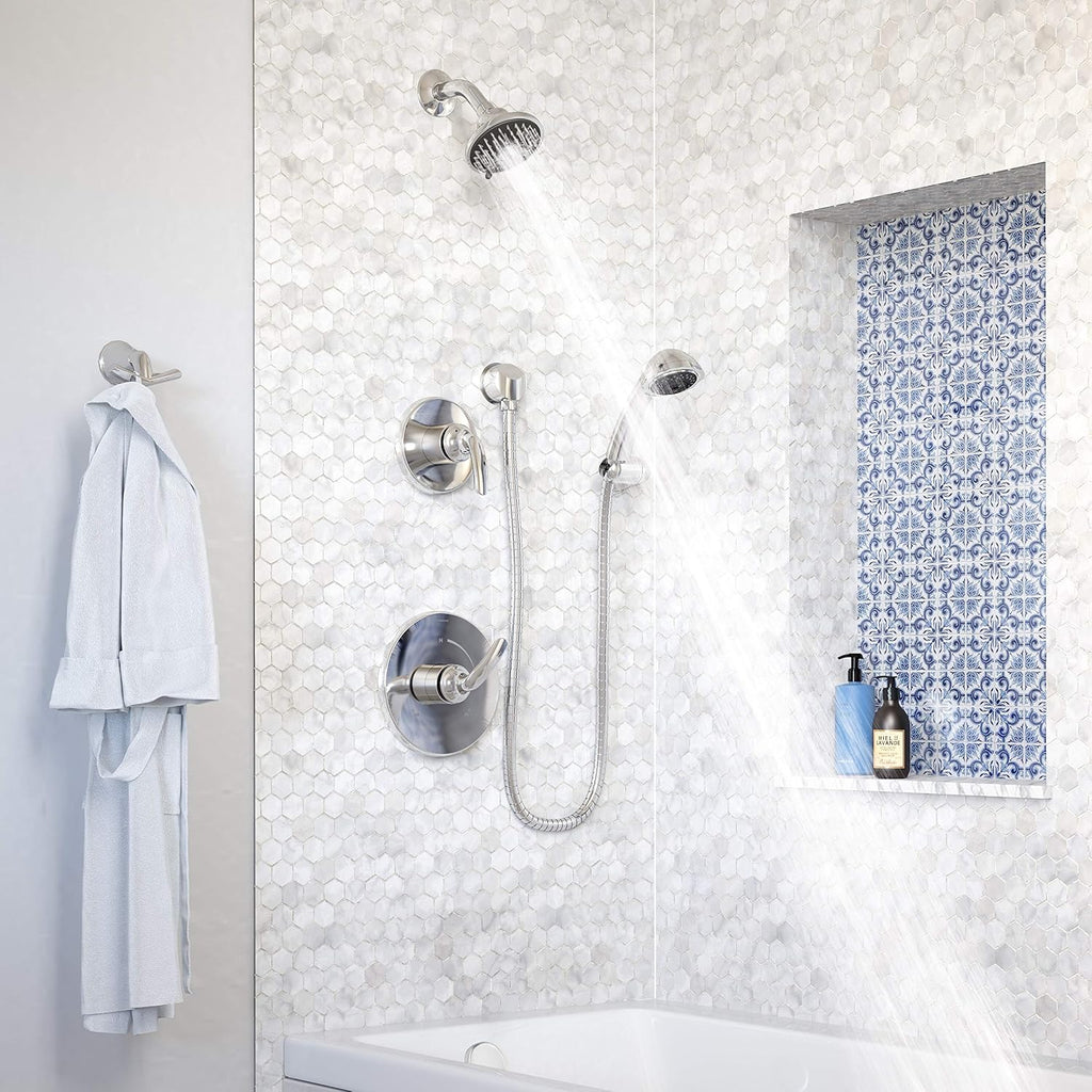 Symmons 5505-1.5-TRM Elm 2-Handle 5-Spray Shower Trim with 3-Spray Hand Shower in Polished Chrome (Valves Not Included)